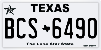 TX license plate BCS6490