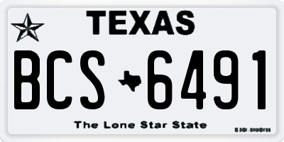 TX license plate BCS6491