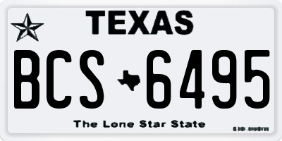 TX license plate BCS6495