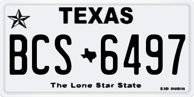 TX license plate BCS6497