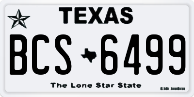 TX license plate BCS6499