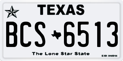 TX license plate BCS6513