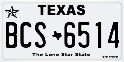 TX license plate BCS6514