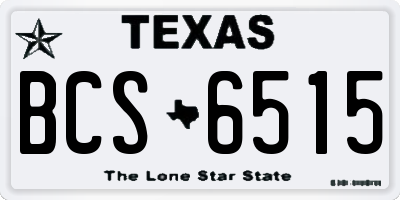 TX license plate BCS6515