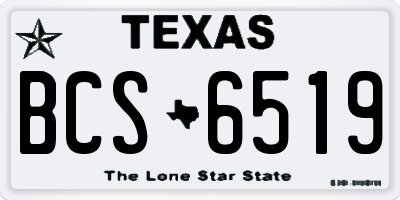 TX license plate BCS6519