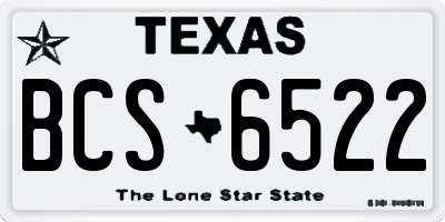 TX license plate BCS6522