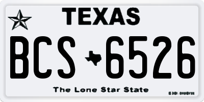 TX license plate BCS6526