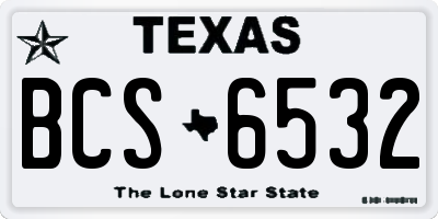 TX license plate BCS6532