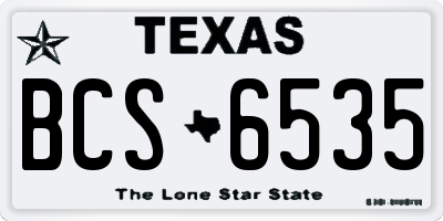 TX license plate BCS6535
