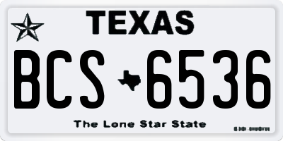 TX license plate BCS6536