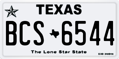 TX license plate BCS6544