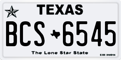 TX license plate BCS6545