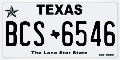 TX license plate BCS6546