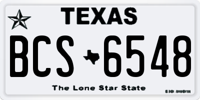TX license plate BCS6548