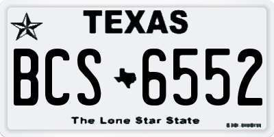 TX license plate BCS6552