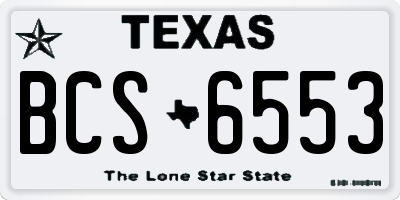 TX license plate BCS6553