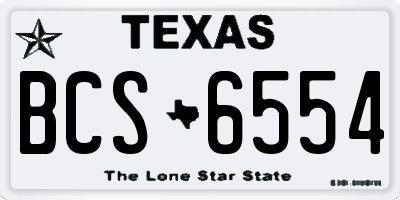 TX license plate BCS6554