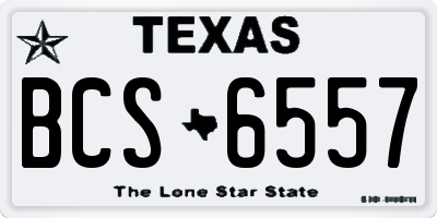 TX license plate BCS6557