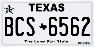 TX license plate BCS6562