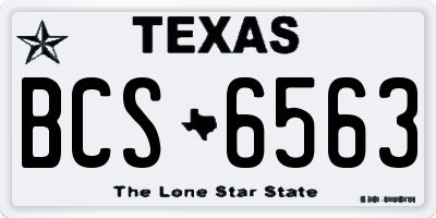 TX license plate BCS6563