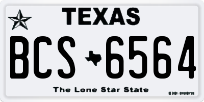 TX license plate BCS6564