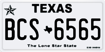 TX license plate BCS6565