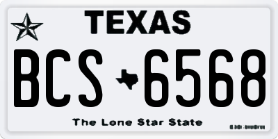 TX license plate BCS6568