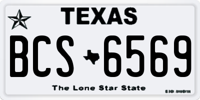 TX license plate BCS6569