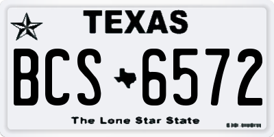 TX license plate BCS6572
