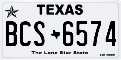 TX license plate BCS6574