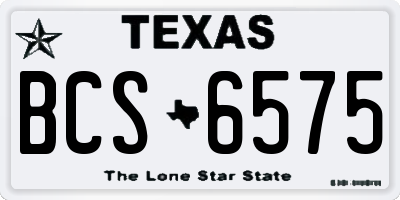 TX license plate BCS6575