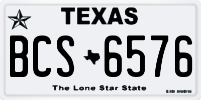 TX license plate BCS6576