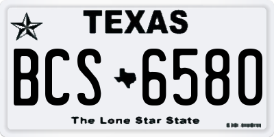 TX license plate BCS6580