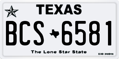 TX license plate BCS6581