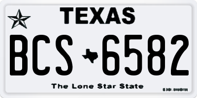 TX license plate BCS6582