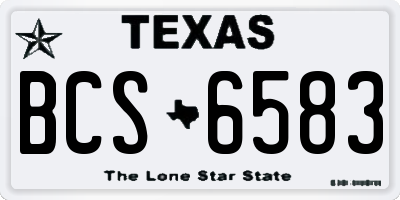 TX license plate BCS6583