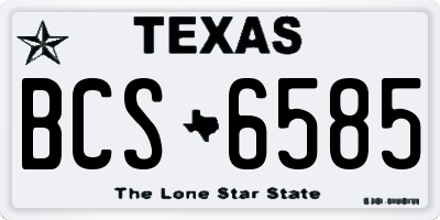 TX license plate BCS6585