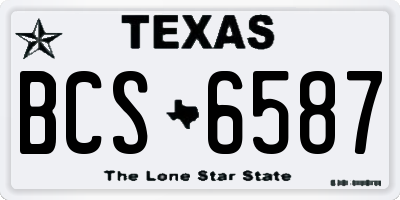 TX license plate BCS6587