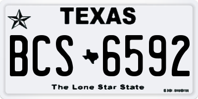 TX license plate BCS6592