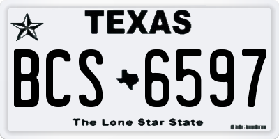TX license plate BCS6597