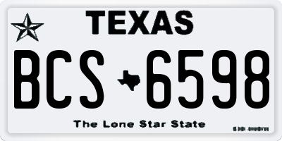 TX license plate BCS6598