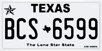 TX license plate BCS6599