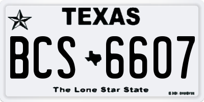 TX license plate BCS6607