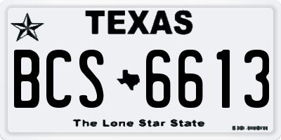 TX license plate BCS6613