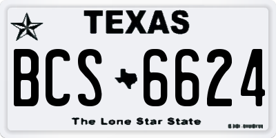 TX license plate BCS6624