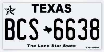 TX license plate BCS6638