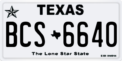 TX license plate BCS6640