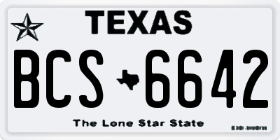 TX license plate BCS6642