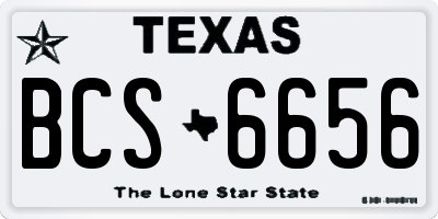 TX license plate BCS6656