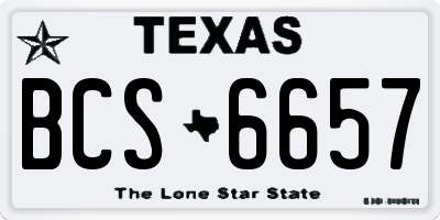 TX license plate BCS6657